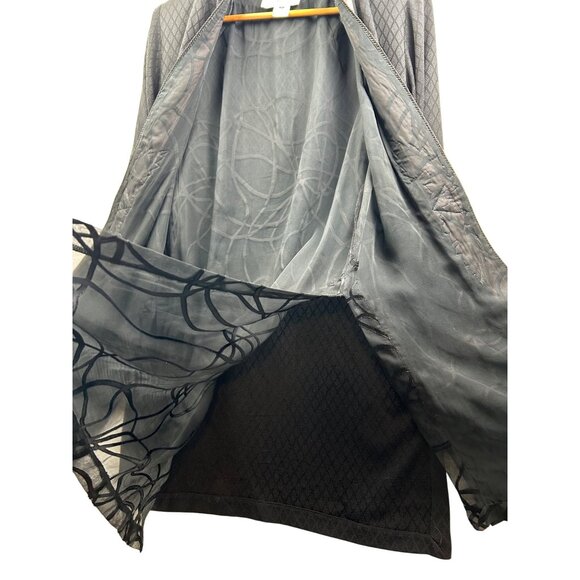 LILI BUTLER Y2K Vintage Black & Rose Embroidered 100% Silk Opera Jacket – Size S - Picture 7 of 9